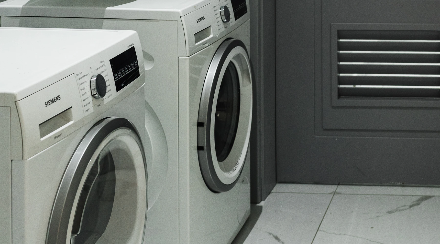 Washer and dryer in a laundry room