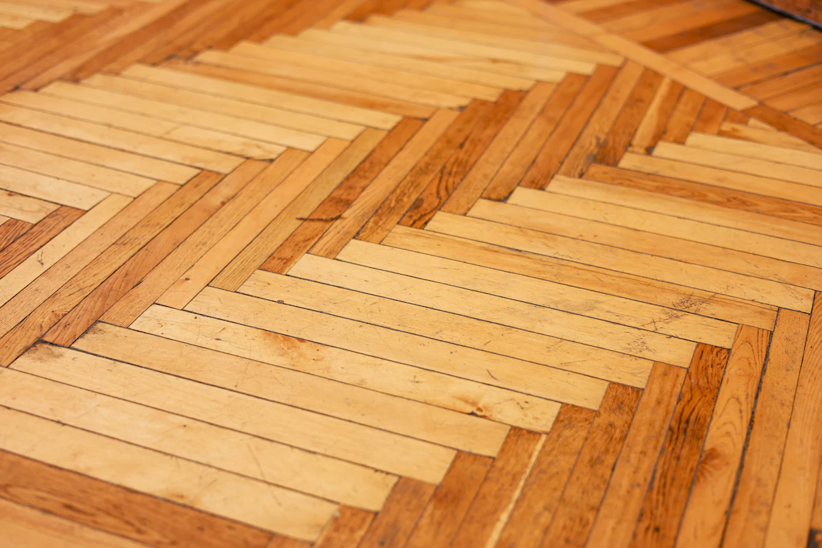 Close-up of a wood parquet floor