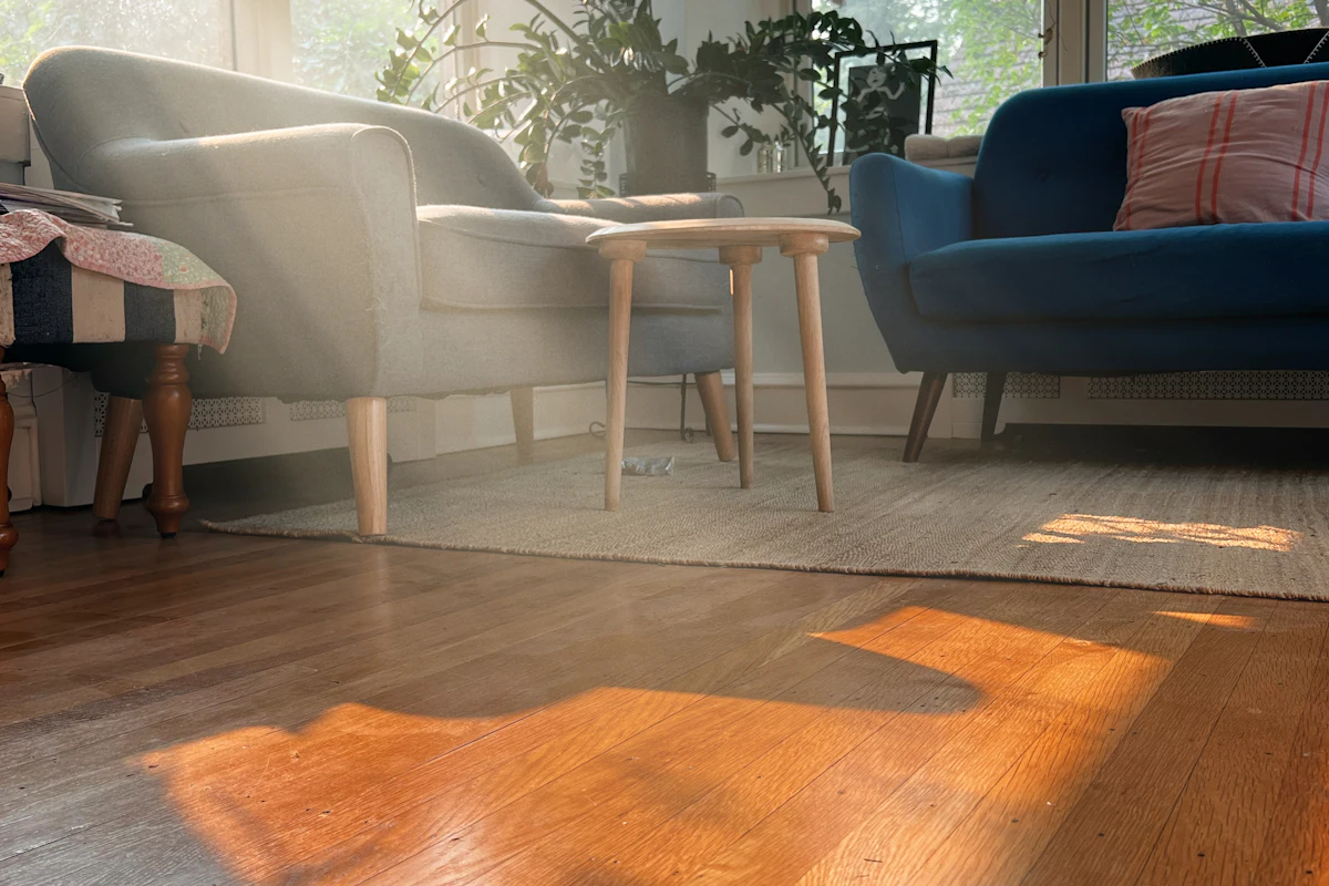 Living room with a wood floor